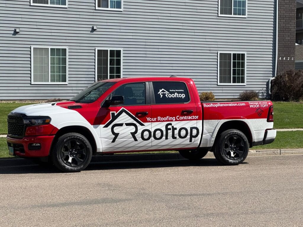 truck in front of apartment