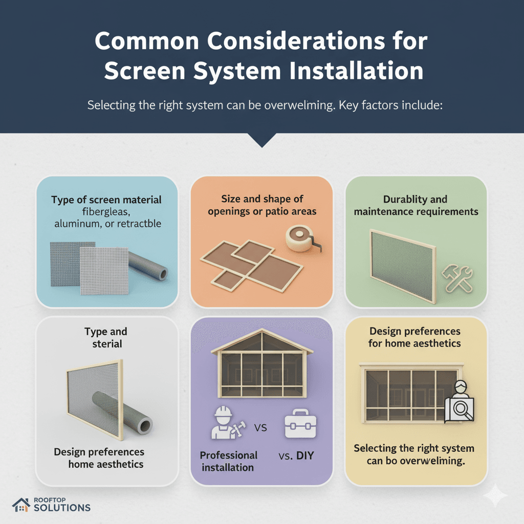 Screen System Installation