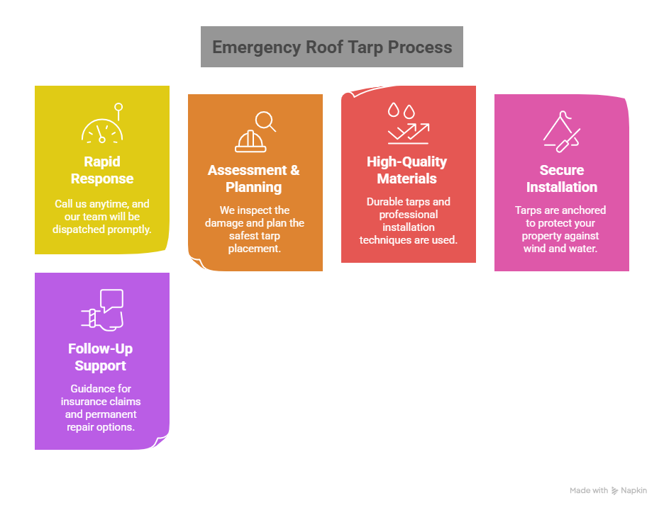 24/7 Emergency Roof Tarp Process