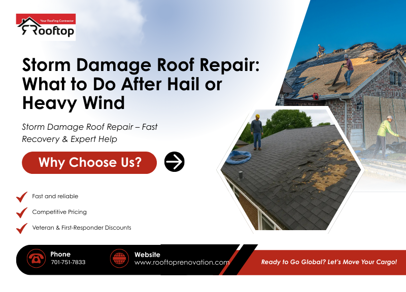 Storm Damage Roof Repair: What to Do After Hail or Heavy Wind