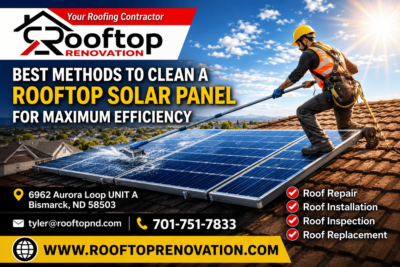 Best Methods to Clean a Rooftop Solar Panel for Maximum Efficiency