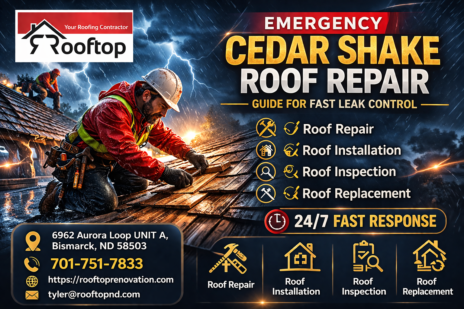 emergency cedar shake roof repair
