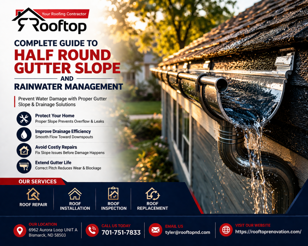 Half round gutter slope