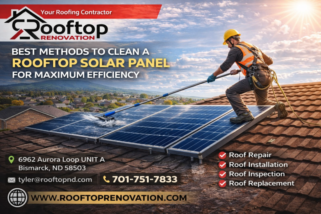 clean a rooftop Solar panel