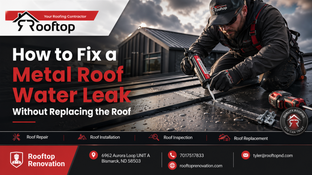 Repair a metal roof water leak