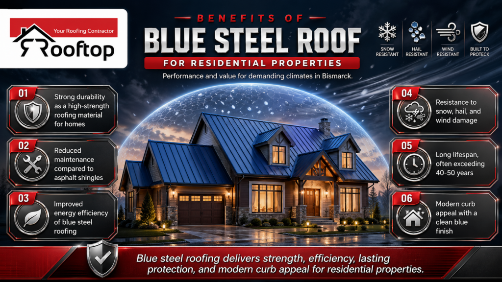 blue steel roof in Bismarck