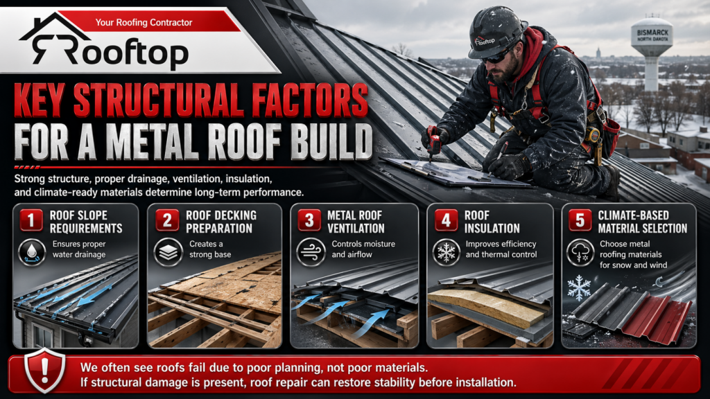 putting metal roof for build