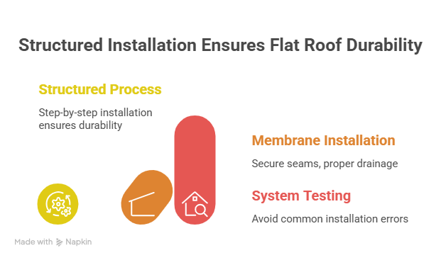 commercial flat roof installation in Bismarck