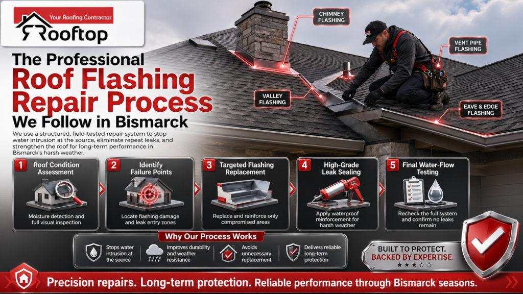 roof flashing repair in Bismarck